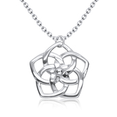 Flower Shaped Silver Necklace SPE-3523